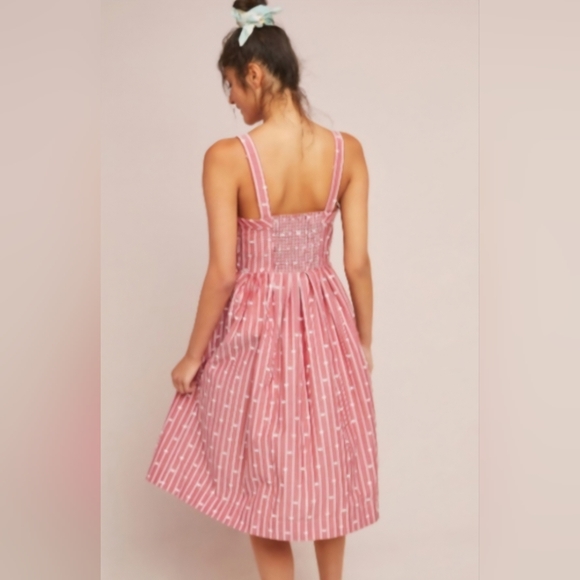 Maeve Striped Pink Midi Dress - Picture 2 of 7